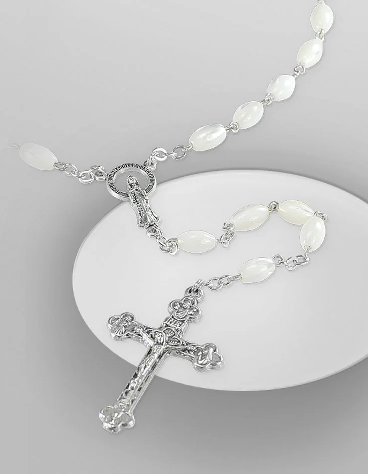 Rosary nacre. Round rosary beads Oval rosary beads