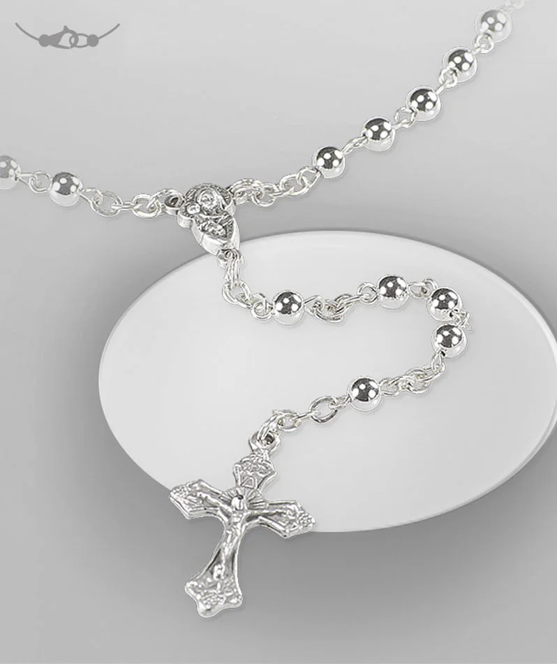 Metal rosary. 4 mm ball.