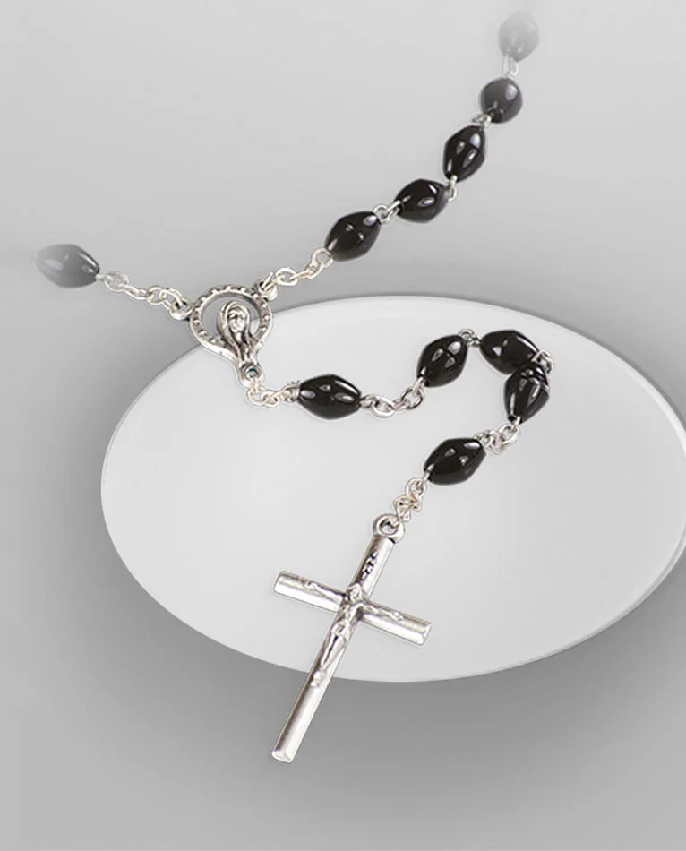 Black plastic rosary
