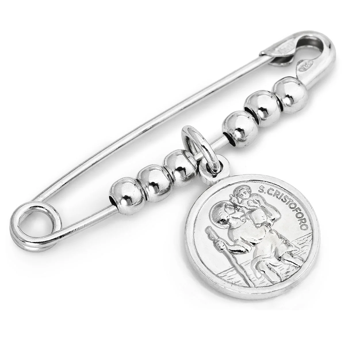 Pin Saint Christopher. Sterling silver 925. AMEN