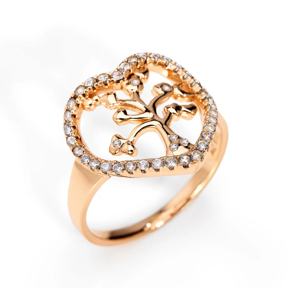 Tree of life ring. Zirconia and sterling silver. AMEN