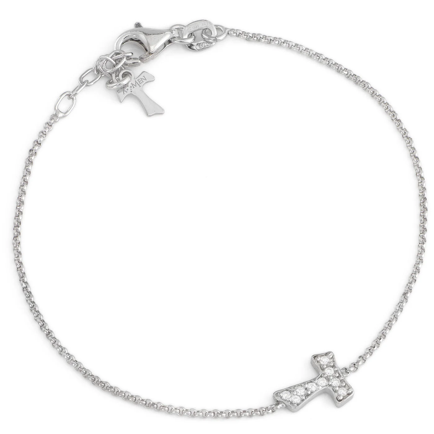 Bracelet Tau cross. Sterling silver 925. AMEN