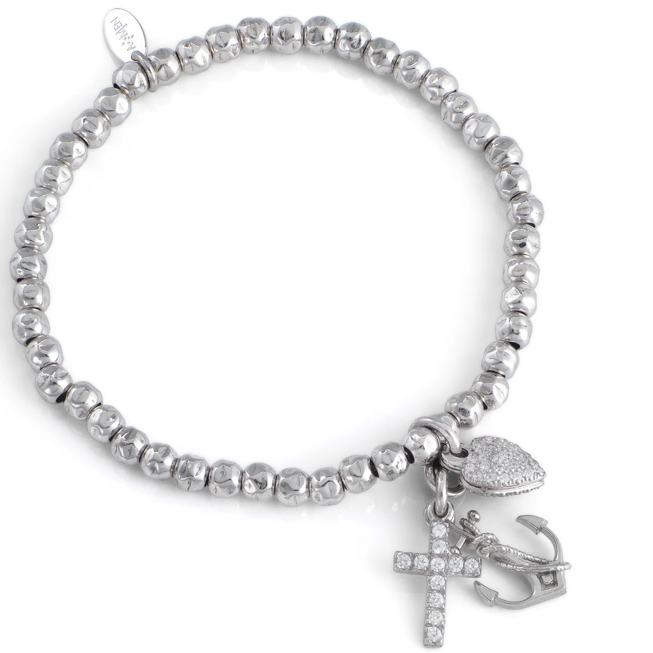 Bracelet ‘Faith. Hope, Charity’. Sterling silver 925. AMEN