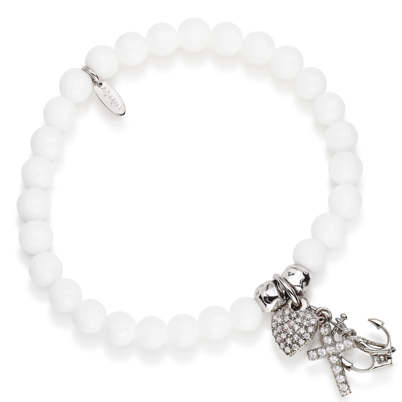 Bracelet ‘Faith. Hope, Charity’. Sterling silver 925 and agate.   AMEN