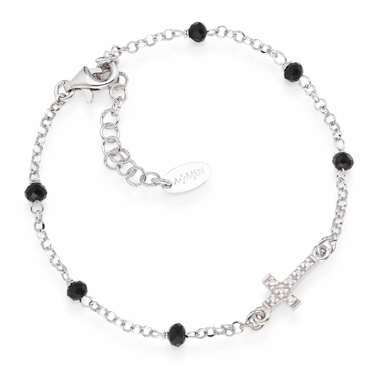 Bracelet with cross Sterling silver 925. Various finishes. AMEN