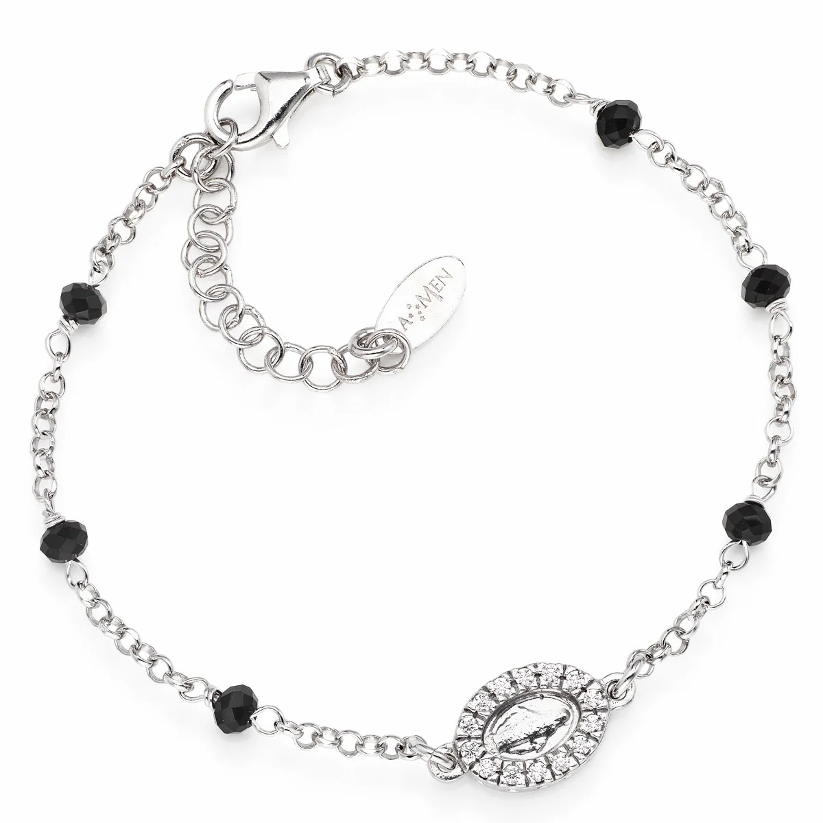 Our Lady of the Miracle bracelet. Sterling silver 925. Various finishes. AMEN