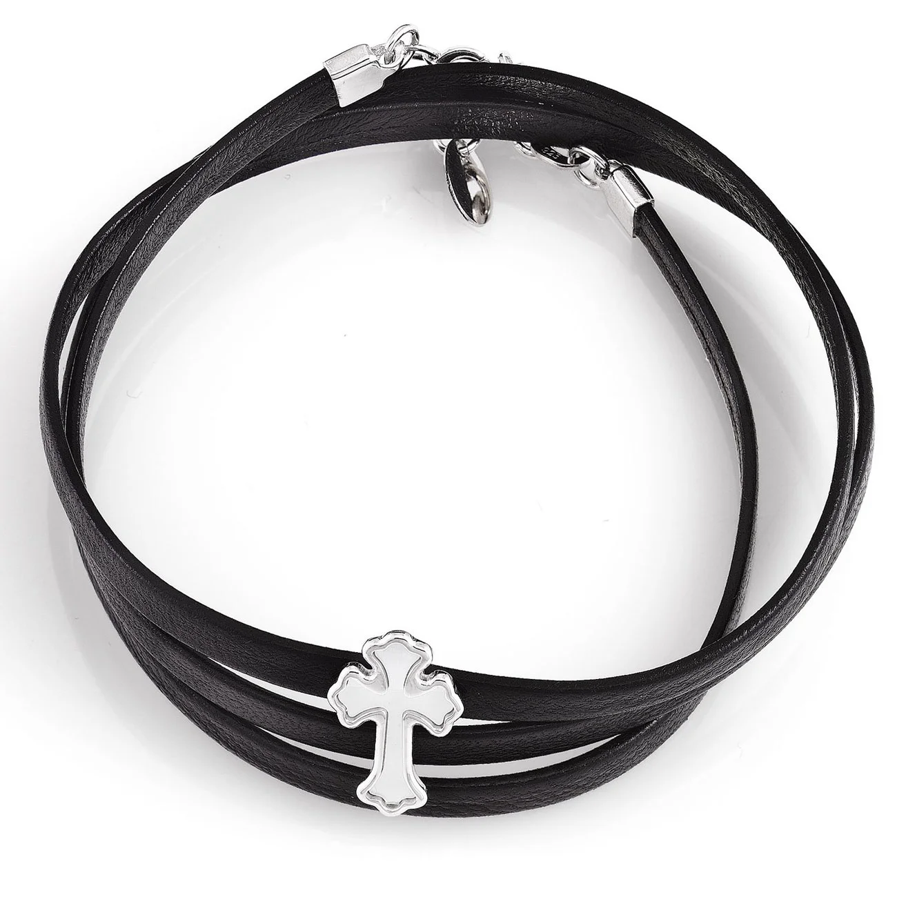 Bracelet with cross. Sterling silver 925 and mother of pearl. AMEN