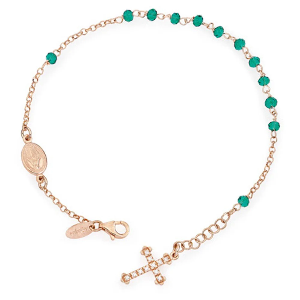 Brazalete rosario con Cruz y Virgen Milagrosa. Plata de ley. AMEN