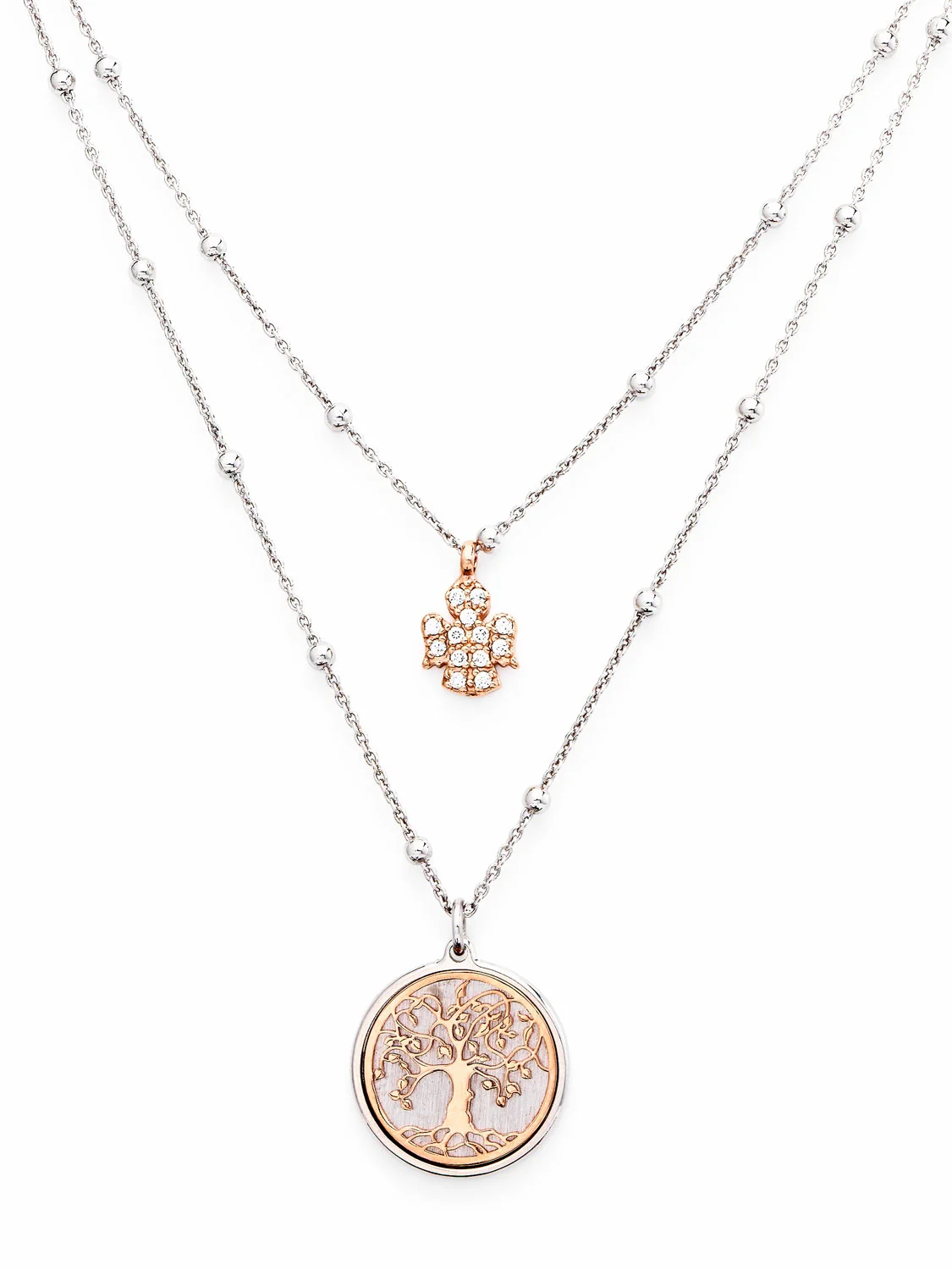 Tree of life necklace. Zirconia and sterling silver.  AMEN