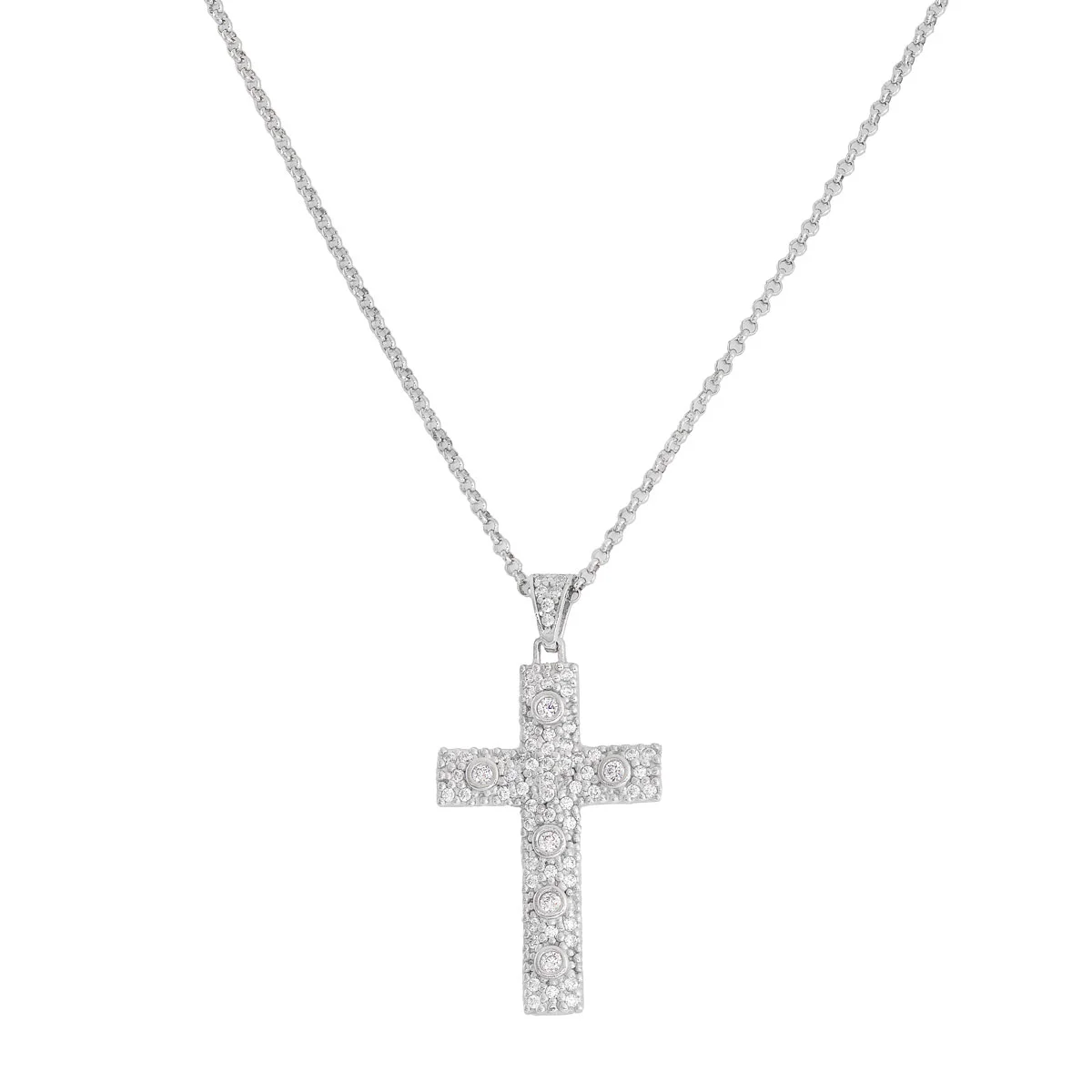 Cross choker. Sterling silver.  AMEN