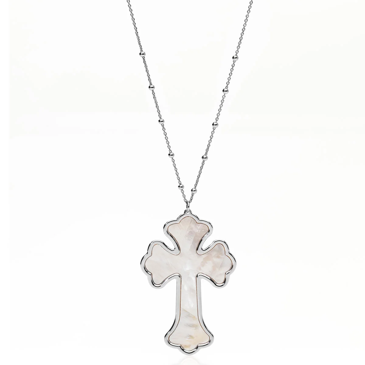 Necklace Cross. Sterling silver 925 and mother of pearl. AMEN