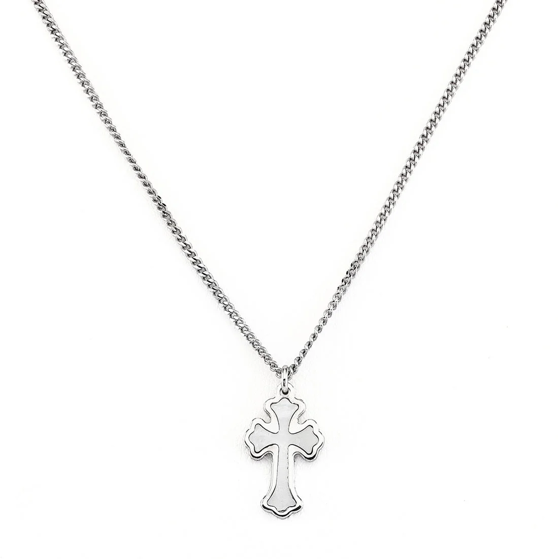 Necklace Cross. Sterling silver 925 and mother of pearl. AMEN
