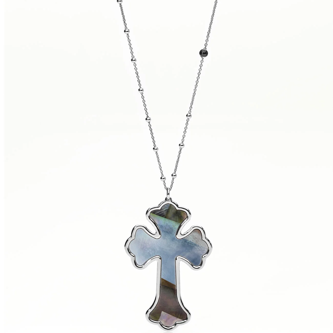 Necklace Cross. Sterling silver 925 and mother of pearl. AMEN