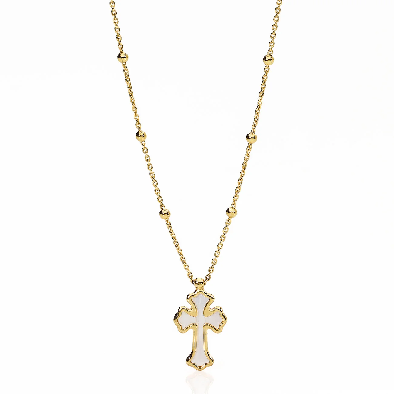 Necklace Cross. Sterling silver 925 and mother of pearl. AMEN