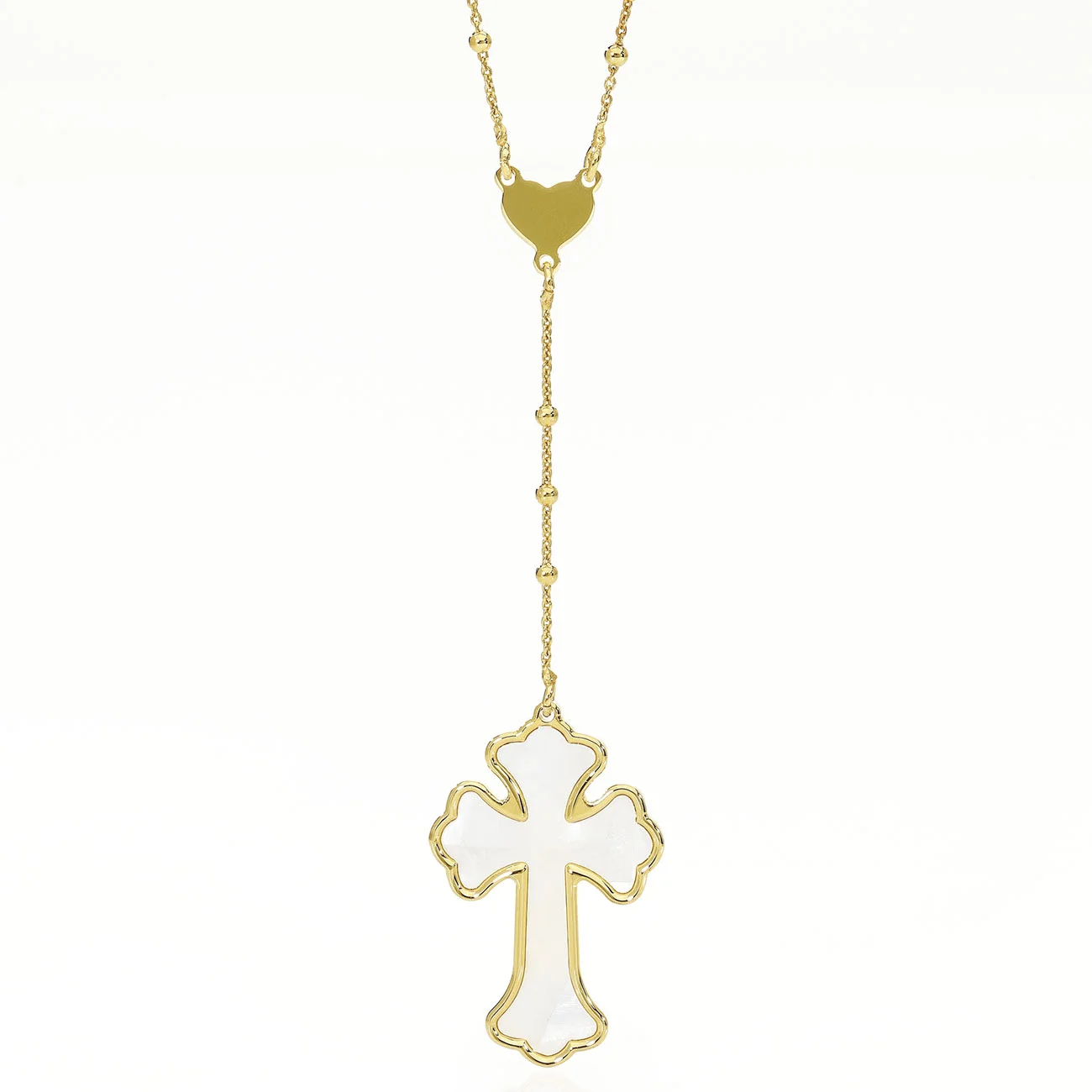 Necklace Cross. Sterling silver 925 and mother of pearl. AMEN