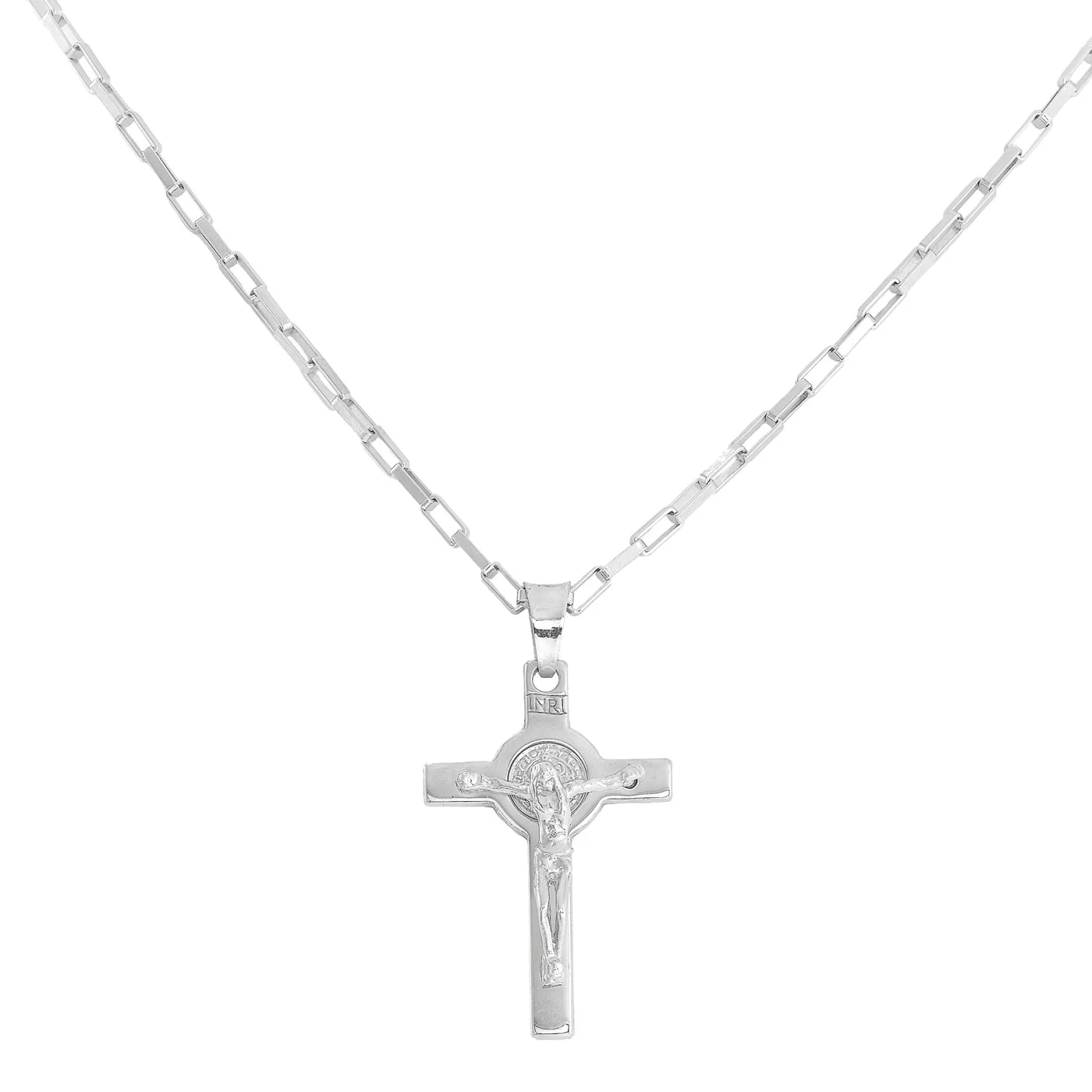 Necklace ‘Saint Benedict cross’. Sterling silver 925. AMEN