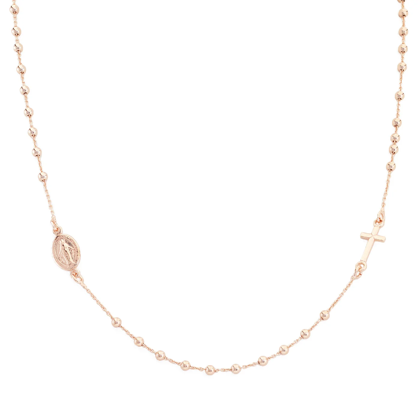 Gargantilla 'Cruz y Virgen Milagrosa'. Plata de ley 925. AMEN