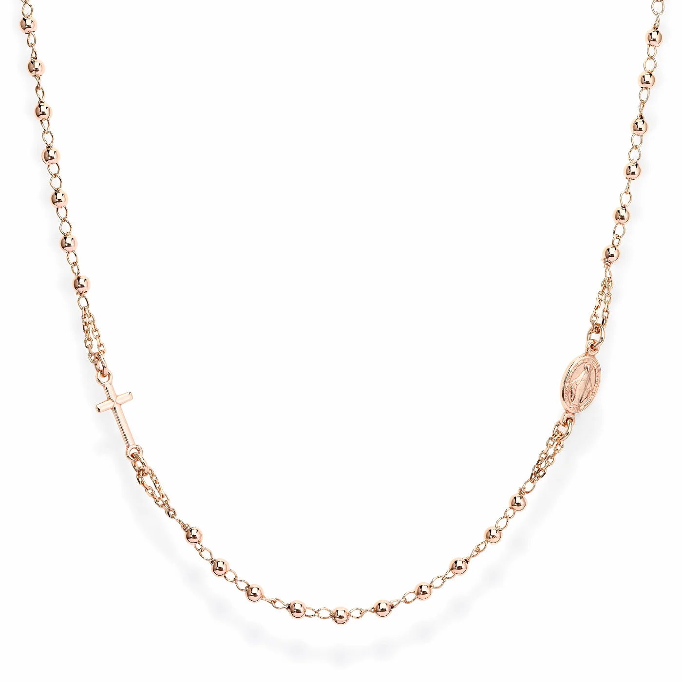 Gargantilla 'Cruz y Virgen Milagrosa'. Plata de ley 925. AMEN