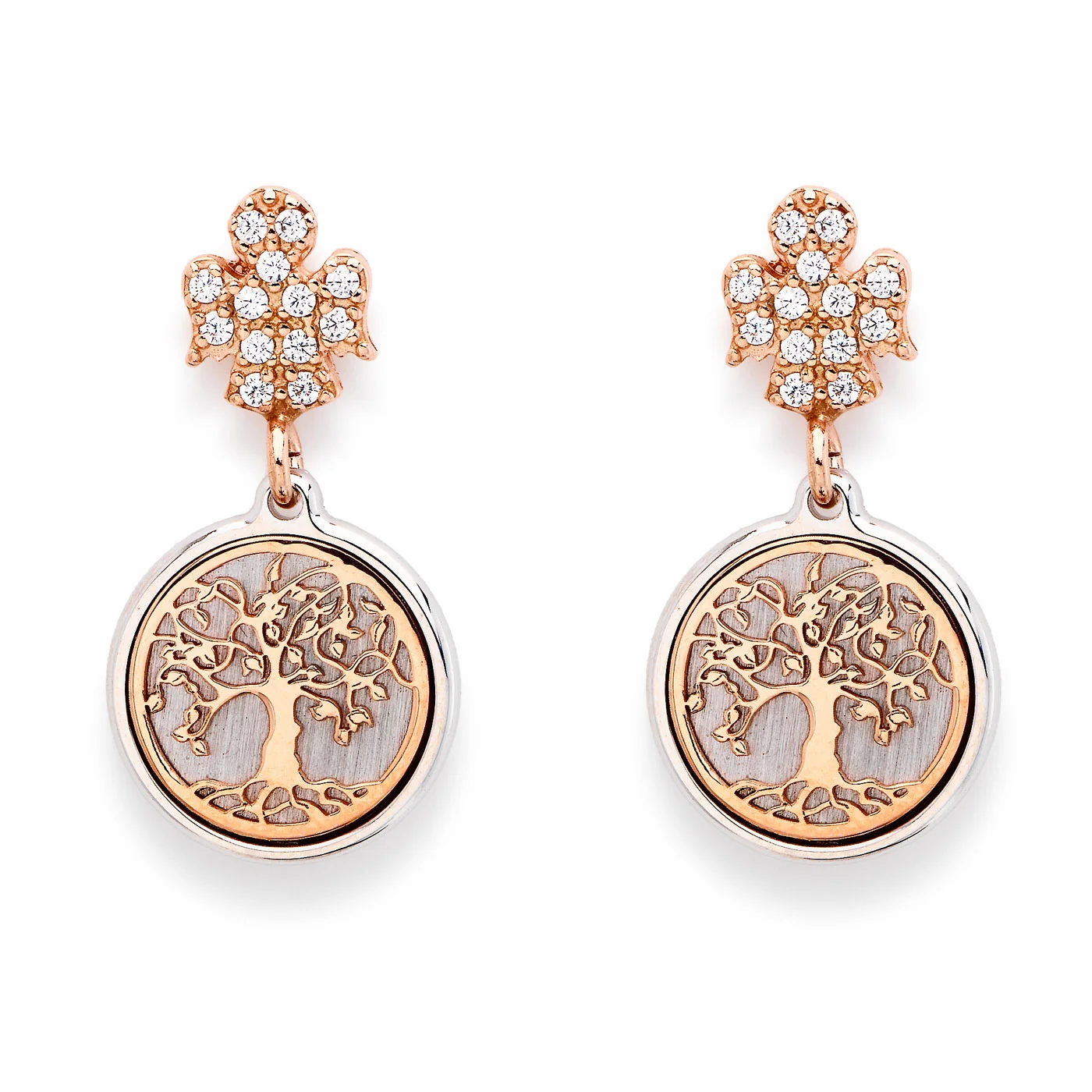 Tree of life earrings. Sterling silver 925 and zirconite.  AMEN