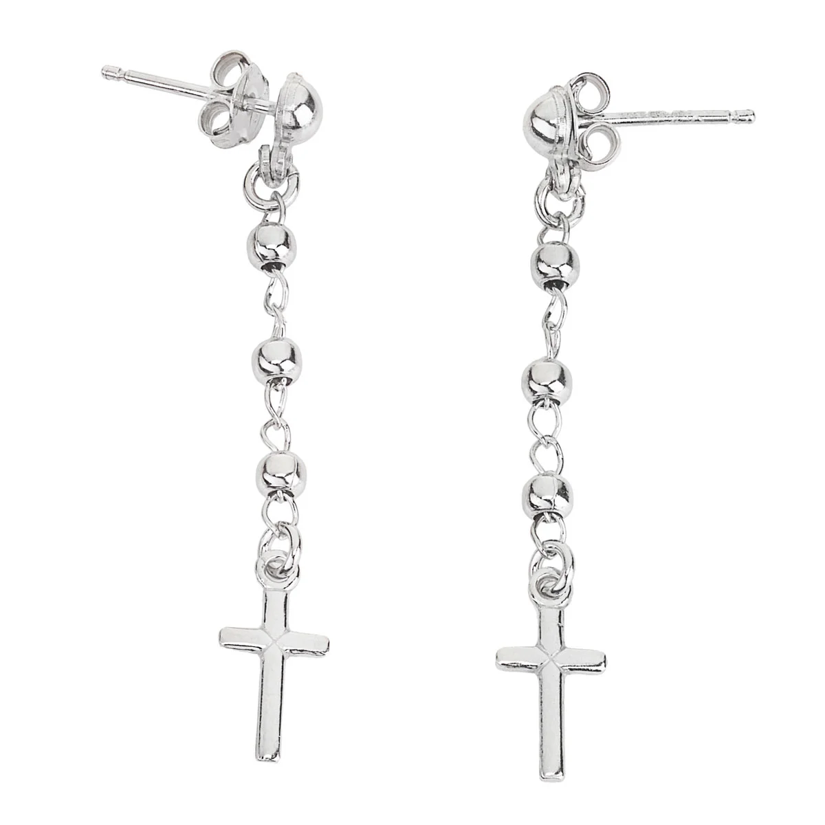 Rosary pendant earrings. Sterling silver 925. AMEN