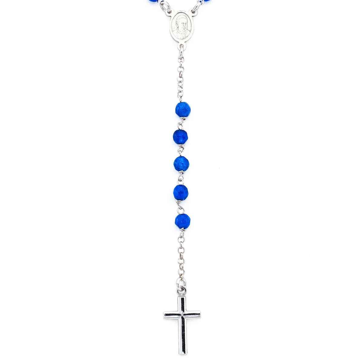 Rosary. Sterling silver 925 and blue jade.  AMEN