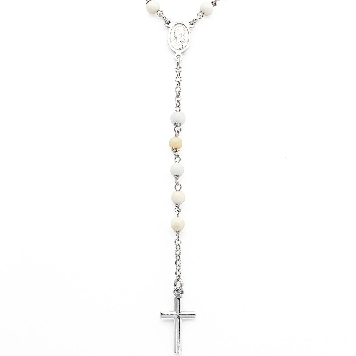 Rosary. Sterling silver 925 and mother of pearl.  AMEN